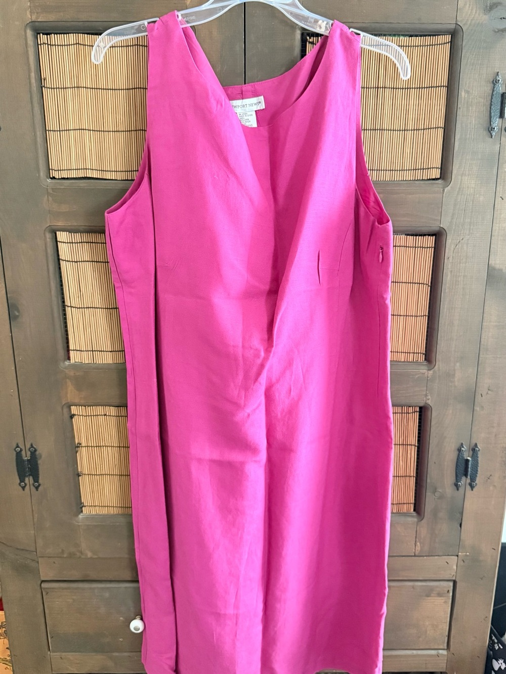 Newport News Bright Pink Sleeveless Shift Dress - size 16